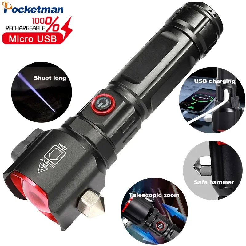 Powerful LED Flashlight – USB Rechargeable.